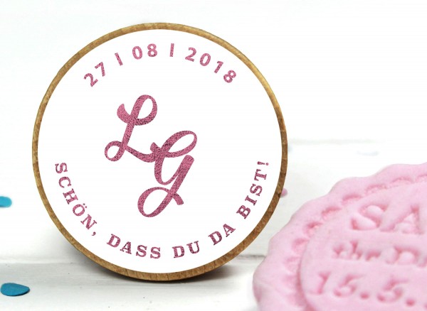 Fondant Stempel zur Hochzeit Initialen