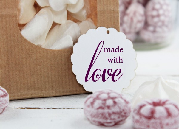 Textstempel - made with Love -