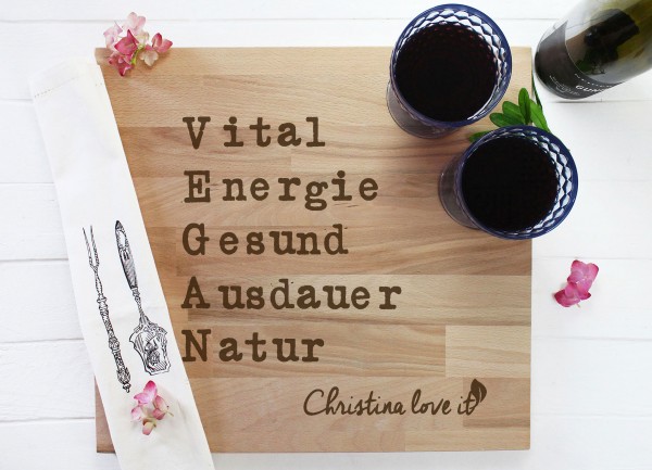 Personalisiertes Schneidebrett VEGAN
