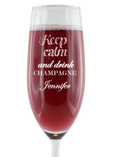 Personalisiertes Sektglas - "Keep calm and drink CHAMPAGNE"