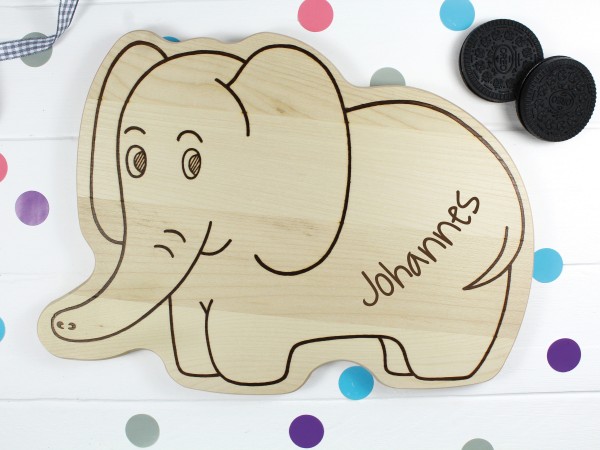 Kinderbrettchen Elefant mit Namen