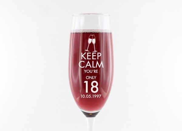 Sektglas personalisiert, Keep calm