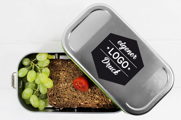 Brotdose Lunchbox mit eigenem Logo und 2 Abtrenner