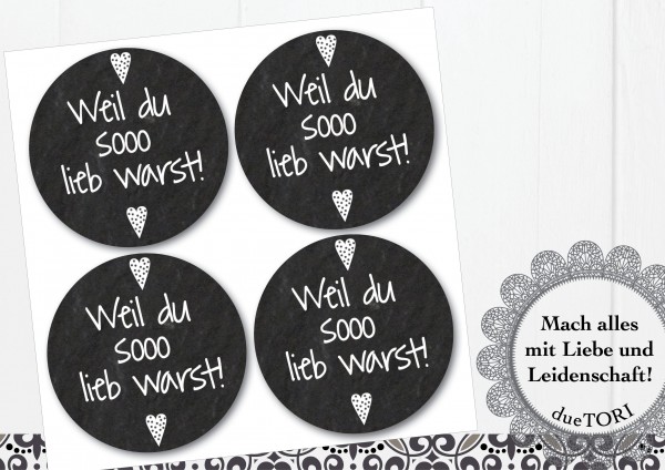 24/15 Sticker - Weil du sooo lieb warst! - Schiefer