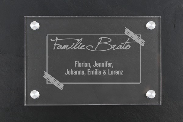 Acrylschild für Haustür Familiennamen Label