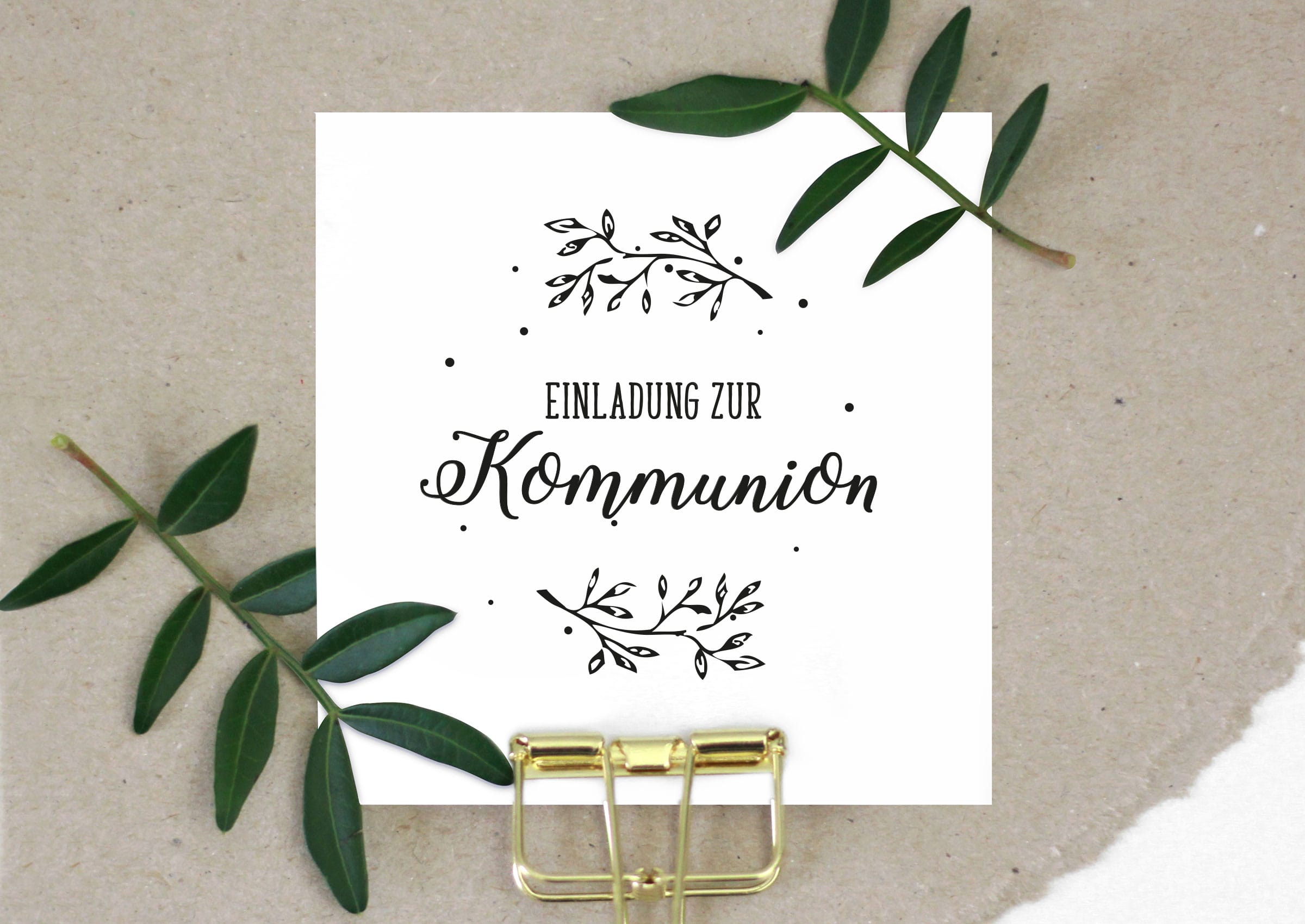 Schriftstempel Einladung zur Kommunion Handletter Design dueTORI