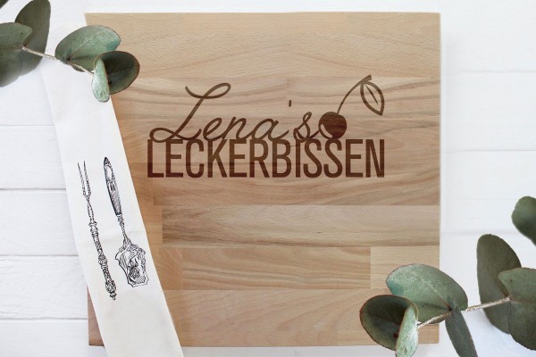 Geschenk Schneidebrett für Hobbykoch neue Küche Leckerbissen