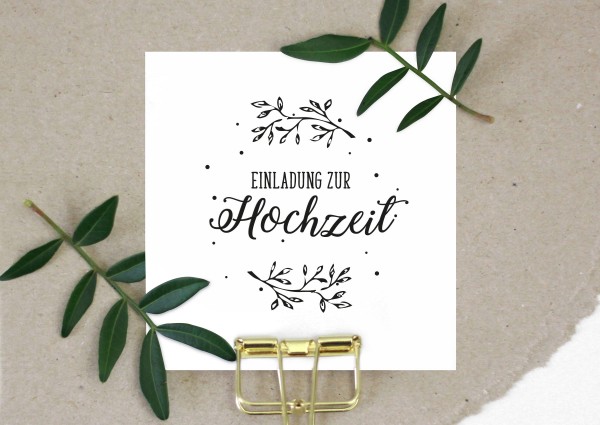 Stempel Einladung zur Hochzeit hendlettert