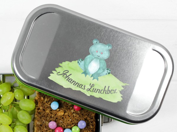 Lunchbox mit Frosch, personalisiert