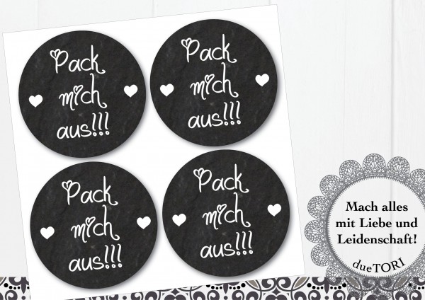 24/15 Sticker - Pack mich aus - Schieferoptik