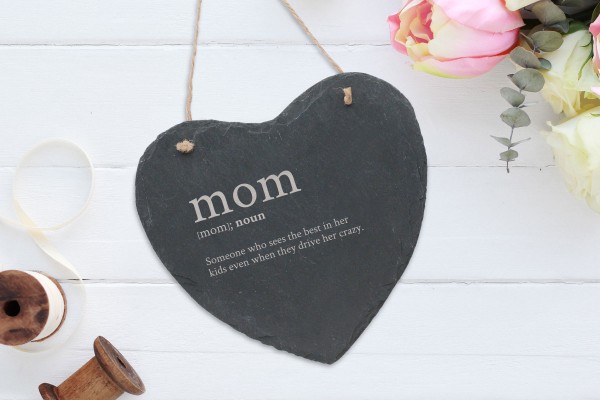 personalisierte Wanddekoration Schiefer Herz Beste Mama Mum Muttertag