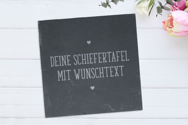 Schiefertafel mit Gravur Wunschtext personalisiert