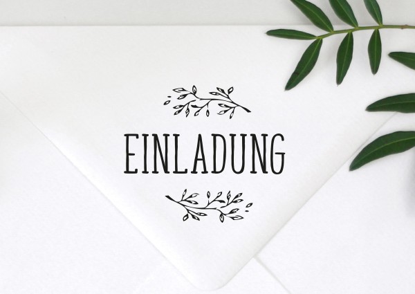 Schrift Stempel Spruch Einladung Mit Zweigen Duetori