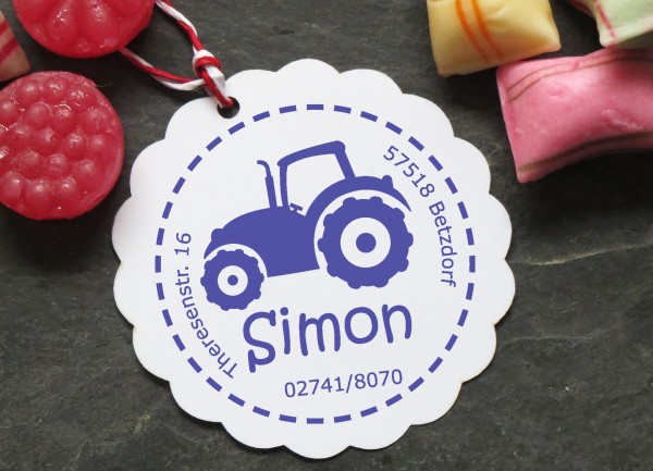 Stempel Traktor mit Namen für Kinder