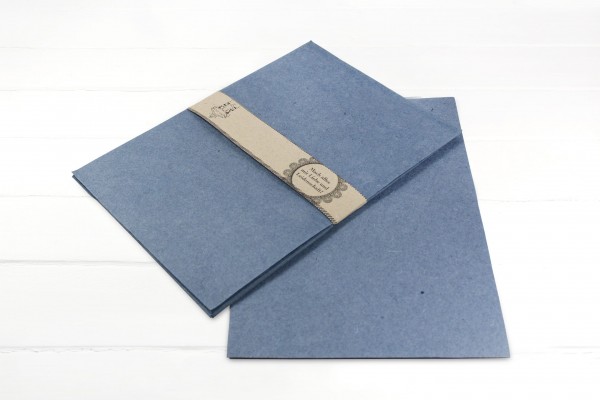 10 Blatt Handgeschöpftes Papier Denim