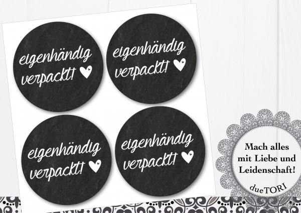 24/15 Sticker - eigenhändig verpackt - Schieferoptik