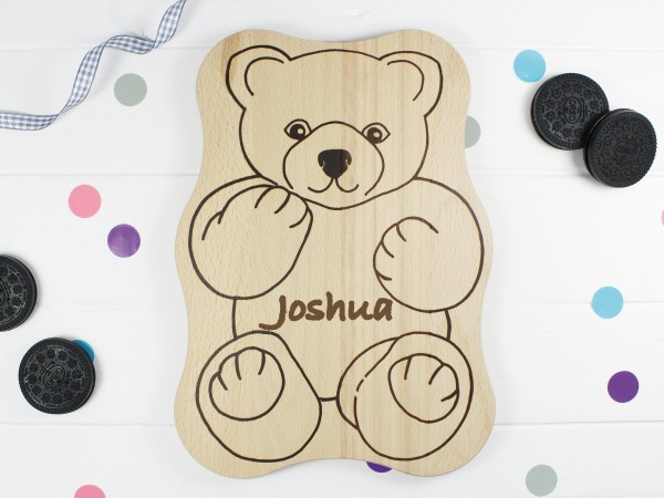 Kinderbrettchen Bärchen teddy mit Name