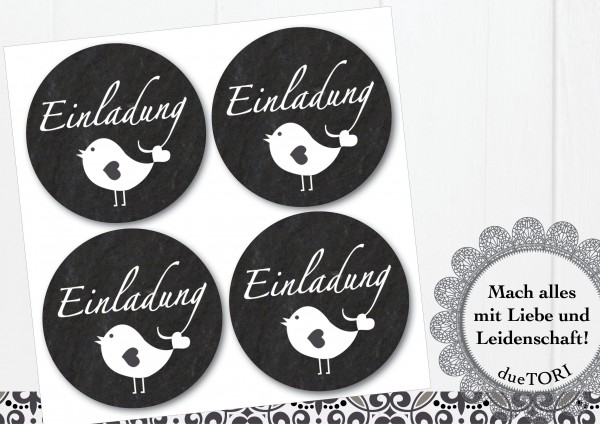 24/15 Sticker - Einladung - Schieferoptik
