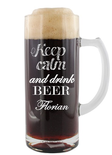 Personalisierter Bierkrug "Keep calm and drink BEER"